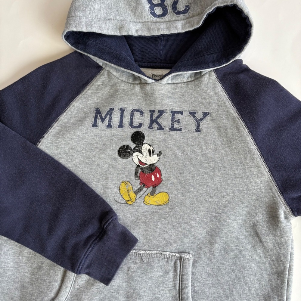 Disneyland Walt Disney World Youth L Mickey Mouse Hooded Sweatshirt Blue Gray